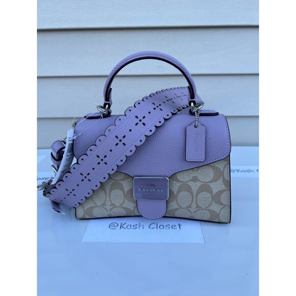 Coach satchel pepper top handle bag with crossbody strap in signature canvas - Picture 1 of 11